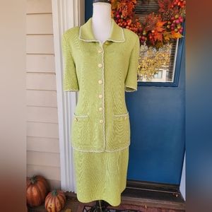 St John Green Skirt Suit 10/12